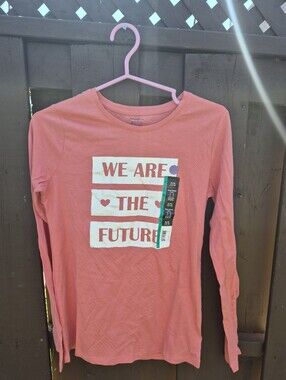 George Girls Pink Long Sleeve Cotton T Shirt Top NWT